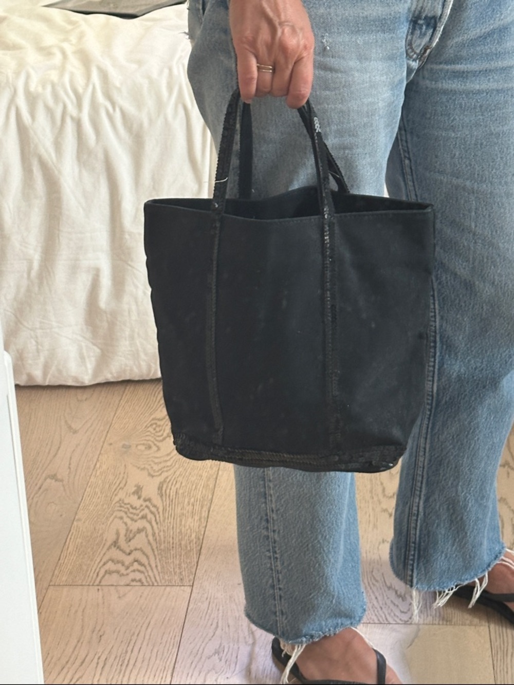 Black Women’s Vanessa Bruno Tote Bag with sequences
